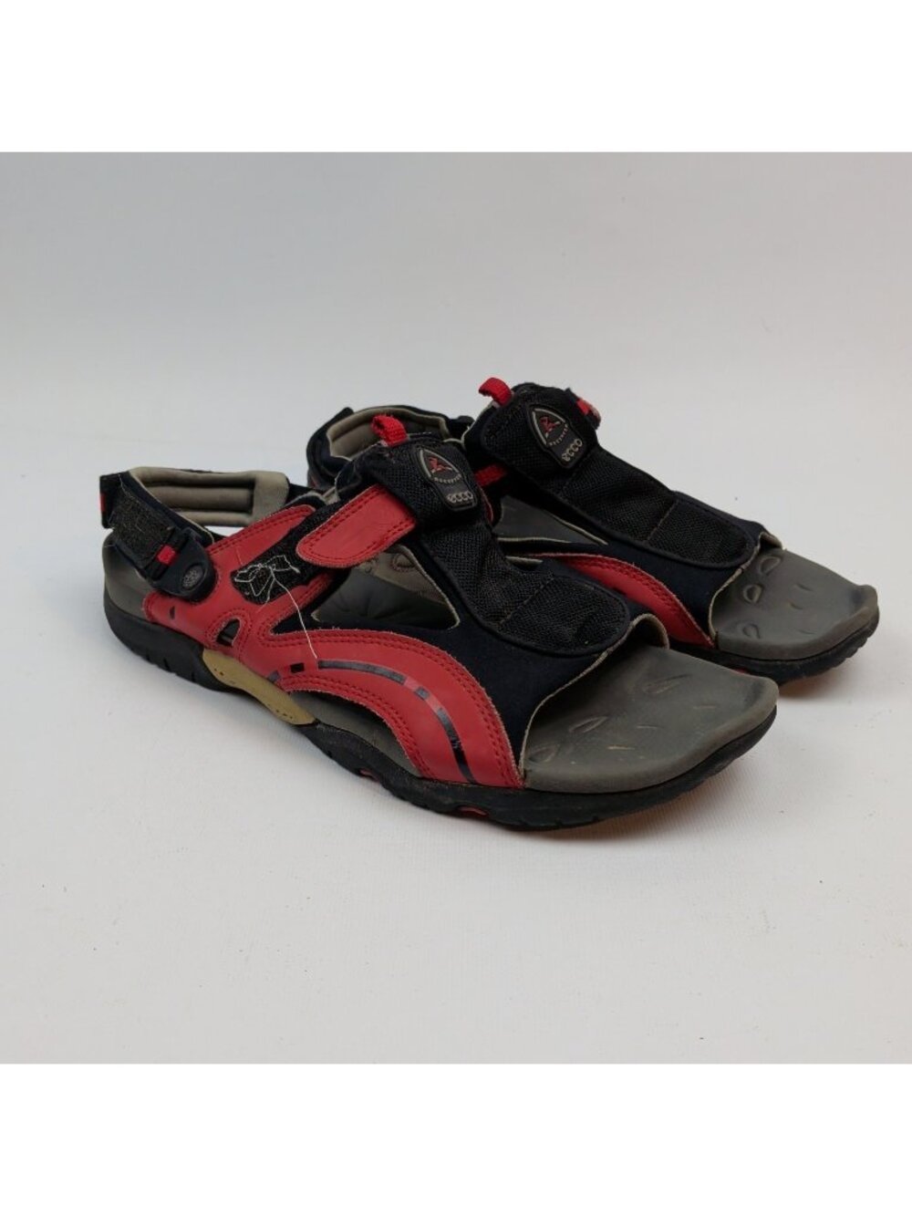 Y2K Ecco Receptor Sandals Fire Red Gorpcore Tech Hiking Trail Strap Men Sz 41
